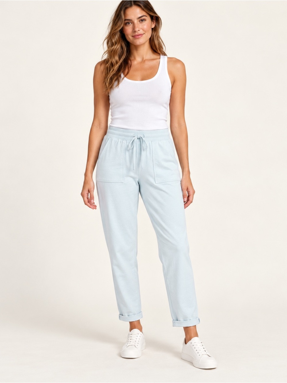 Haven Well Within Organic Cotton French Terry Jogger Pants Misty Blue Small S
